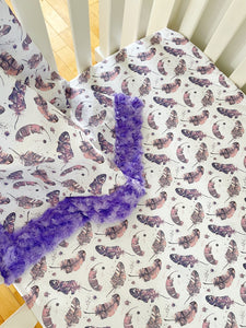 Crib Blanket | Purple Feather