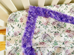 Crib Blanket | Purple Floral