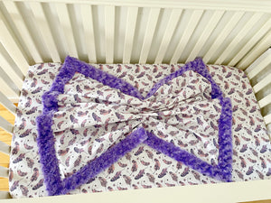 Crib Blanket | Purple Feather