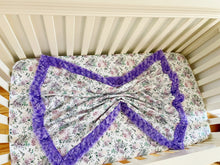 Load image into Gallery viewer, Crib Blanket | Purple Floral