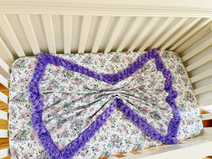 Crib Blanket | Purple Floral