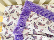 Load image into Gallery viewer, Crib Blanket | Purple Feather