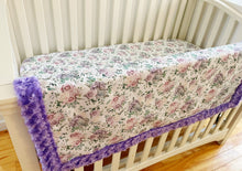 Load image into Gallery viewer, Crib Blanket | Purple Floral